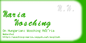 maria wosching business card